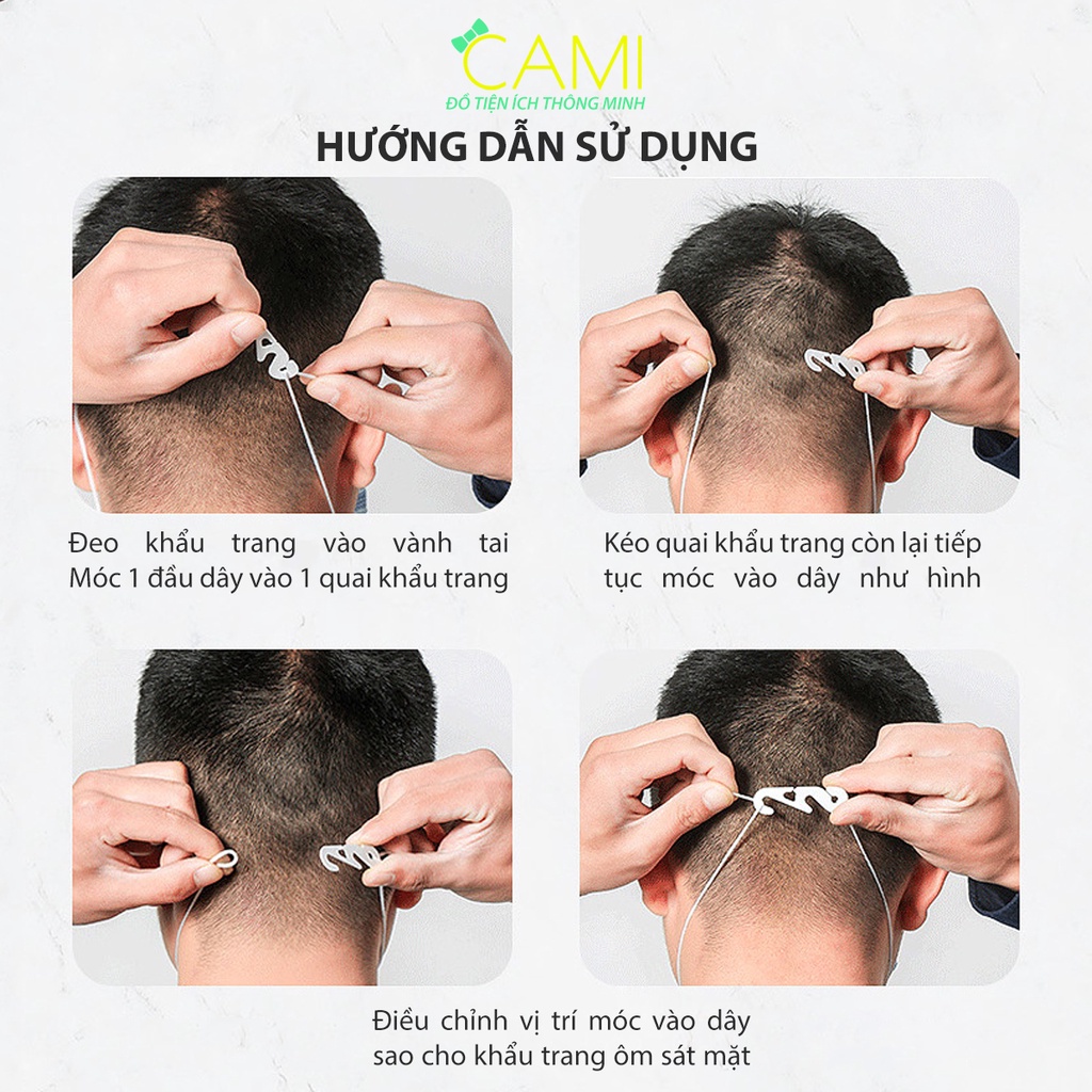 Dây đeo khẩu trang chống hằn đỏ vành tai kiểu cong dấu ngã tiện lợi dùng được cho trẻ em_Cami_CMPK197