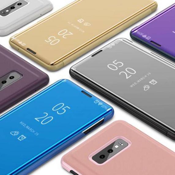 Ốp Điện Thoại Nắp Gập Mặt Kính Trong Suốt Kèm Giá Đỡ Cho Samsung S7 S7 Edge J2 Pro J5 Pro J7 Pro J4 Plus J6 Plus H-3