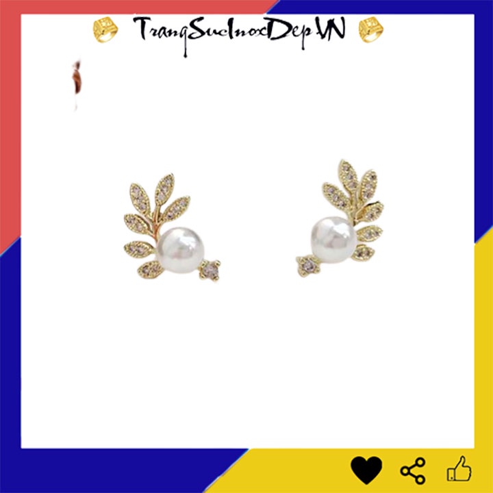 Bông tai nữ hình chiếc lá phong cách Hàn Quốc xinh đẹp, trẻ trung và quyến rũ (1 đôi)