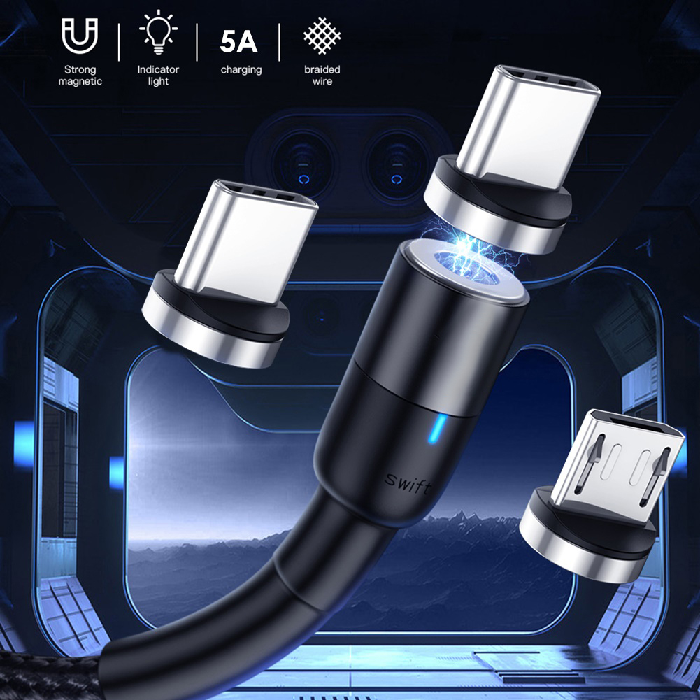 Cáp Sạc Nam Châm Micro Usb Loại C 5a Cho Điện Thoại Android