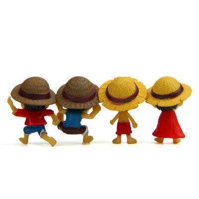 Cod 4Pcs DIY Toys One Piece mini Luffy Dolls