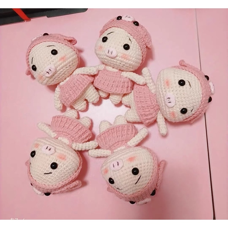 DIY Gói Nguyên Liệu Móc Len Gia Đình Heo  Dễ Thương- Quà Tặng Handmade Tự Làm Ý Nghĩa [Có hướng dẫn]