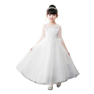 Shopcute-Đầm công chúa trắng tinh khôi cho bé gái