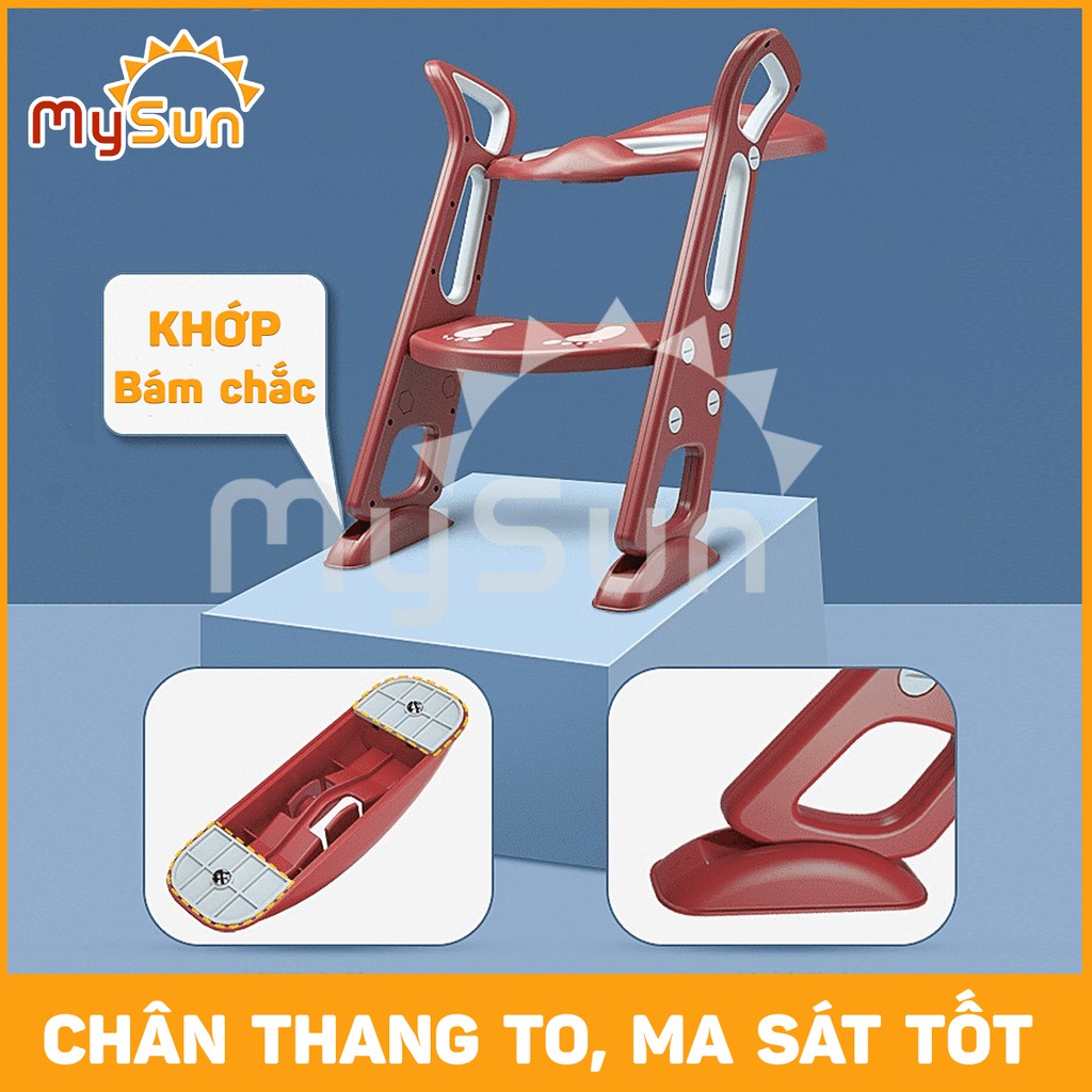 Thang ghế bô nắp bệ thu nhỏ bồn cầu vệ sinh Toilet chống trượt an toàn cho bé MySun