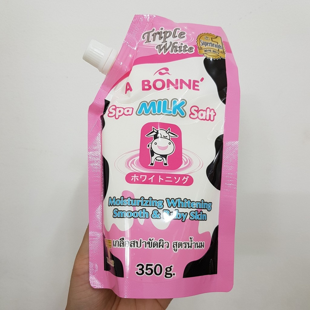 Muối Tắm Sữa Bò Tẩy Tế Bào Chết A Bonne Spa Milk Salt Thái Lan 350gr Tẩy Sạch Bụi Bẩn Tế Bào Chết