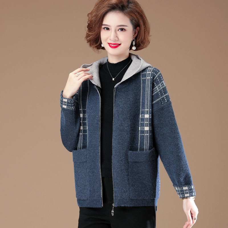 Áo Khoác Hoodie Dáng Rộng Phong Cách Hàn Quốc Thời Trang Mùa Thu 2020 Cho Phụ Nữ Trung Niên