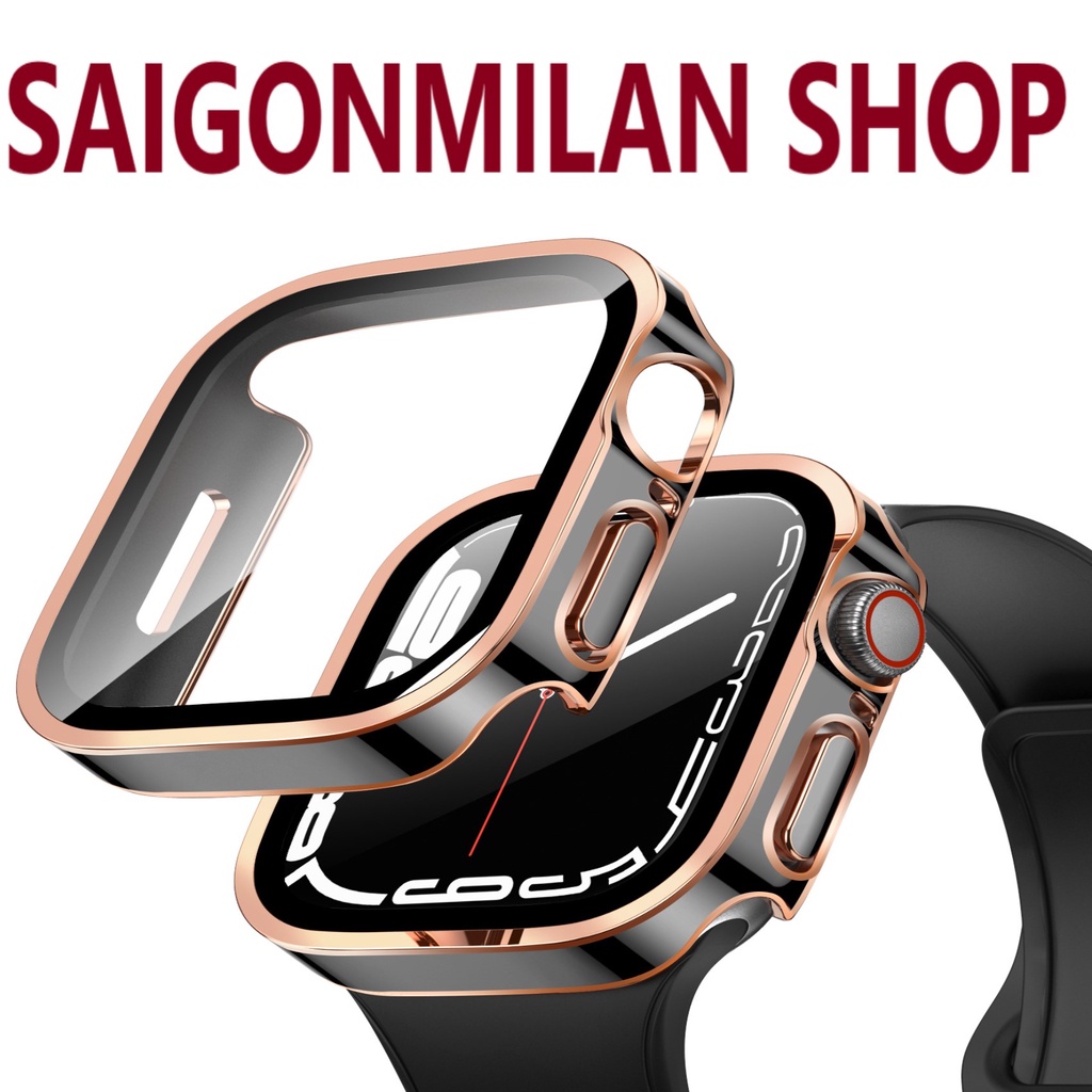 Ốp Kính Cường Lực Cho Đồng Hồ Thông Minh Apple Watch VS Dây Cao Su Series 7/6/5/SE/4/3/2/1 Size 38-40-41-42-44-45mm