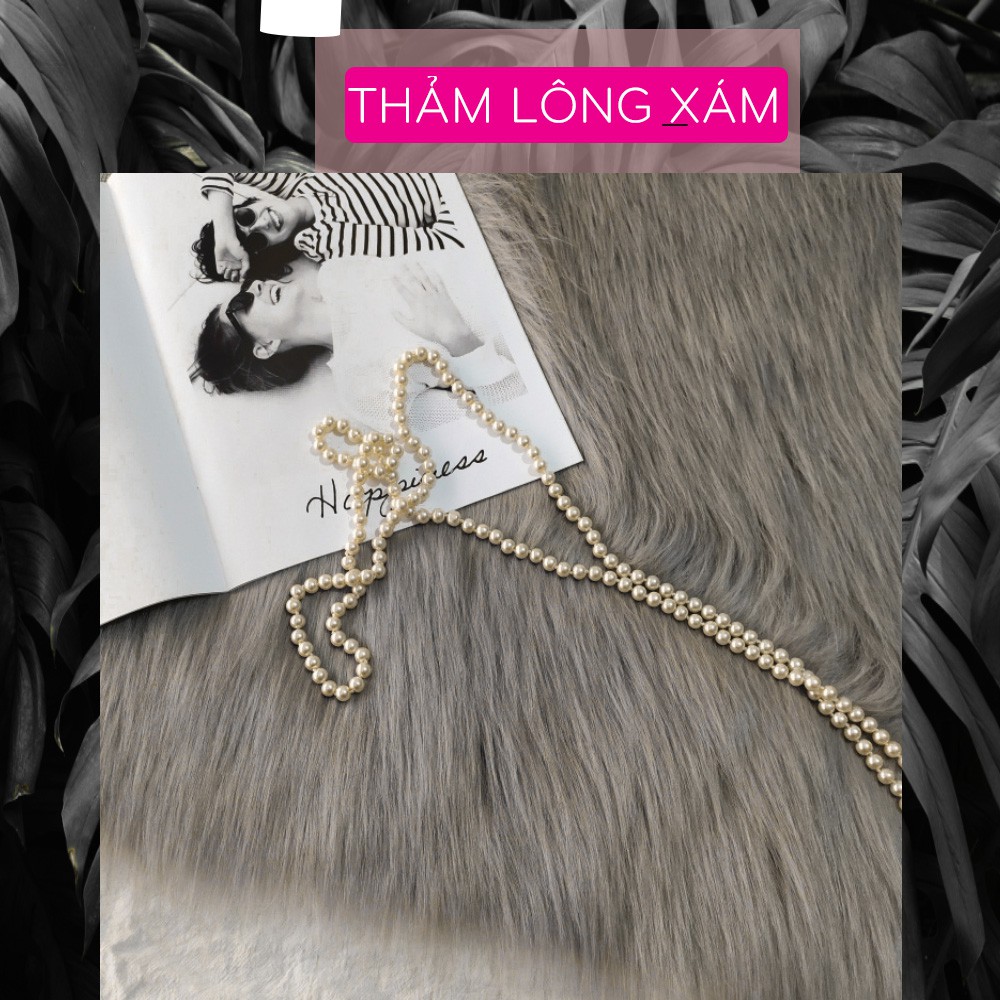 Thảm lông xám trải sàn thảm trải phòng phụ kiện chụp hình sản phẩm trang trí kích thước 50cm x 50cm