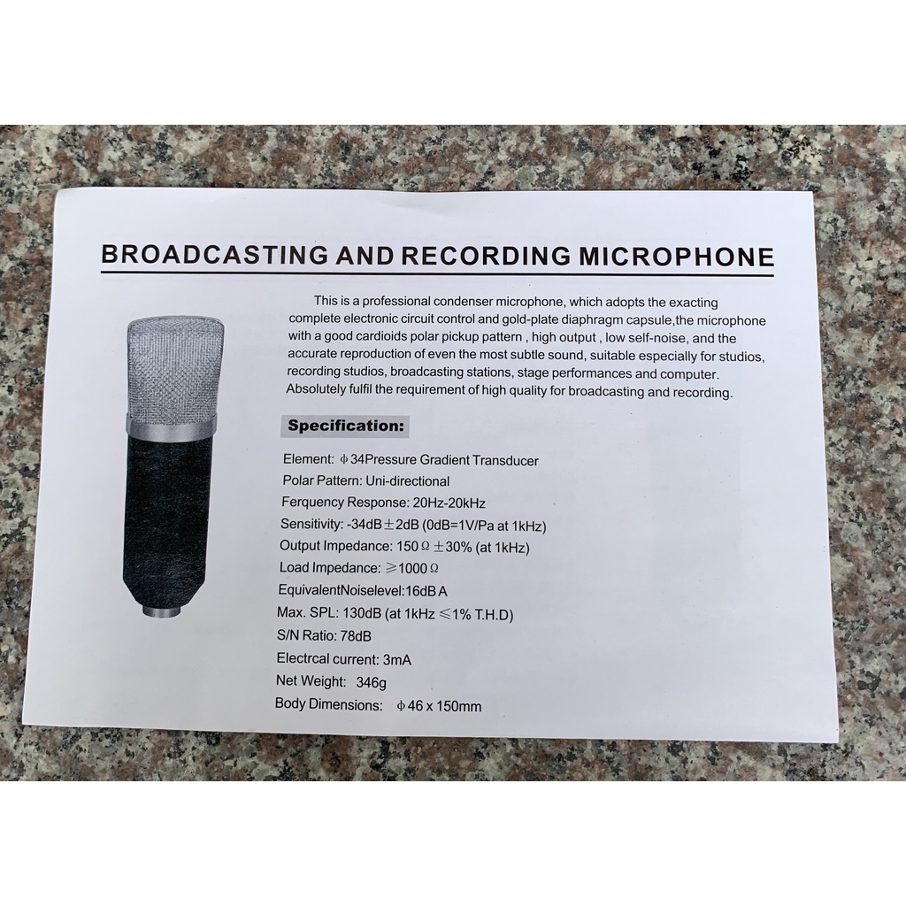 Micro Thu Âm Woaichang BM 900 trắng sữa được nâng cấp chất âm và độ nhạy