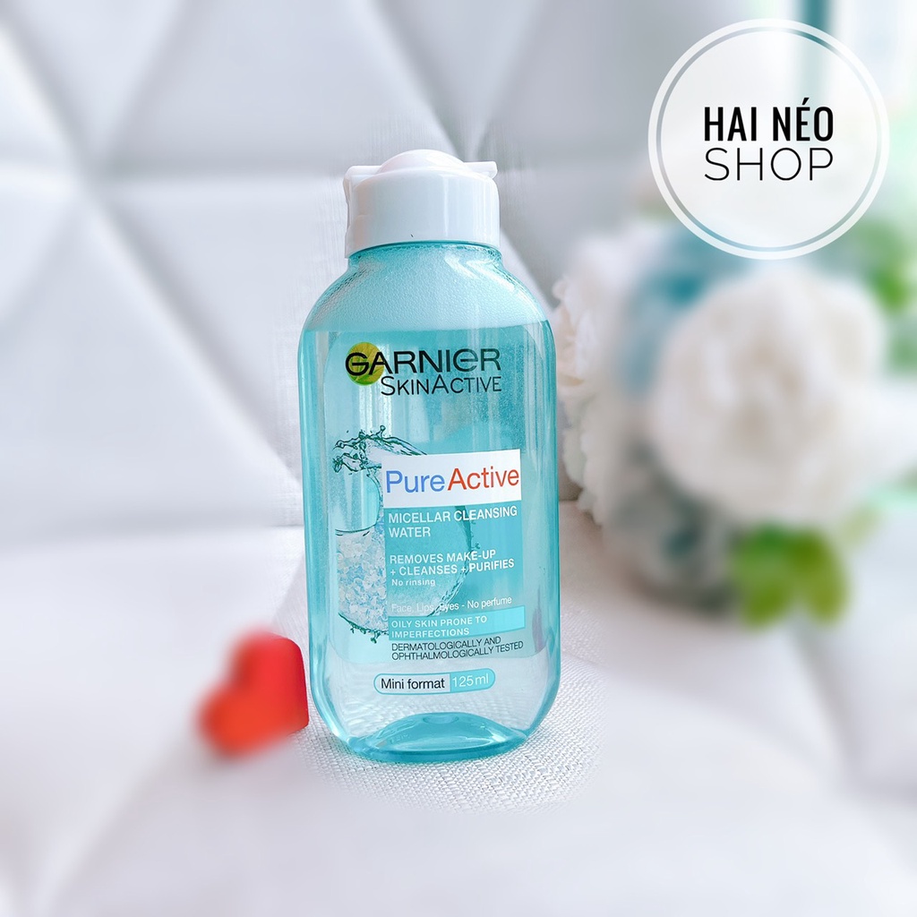 Nước tẩy trang mặt, mắt, môi Garnier Pure Active Micellar Cleansing Water 125ml (Hà Lan)