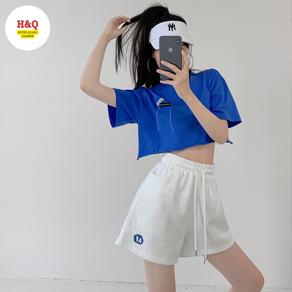 Quần Short nữ mặc nhà AF thun ống rộng chơi thể thao,cute_huyền quang