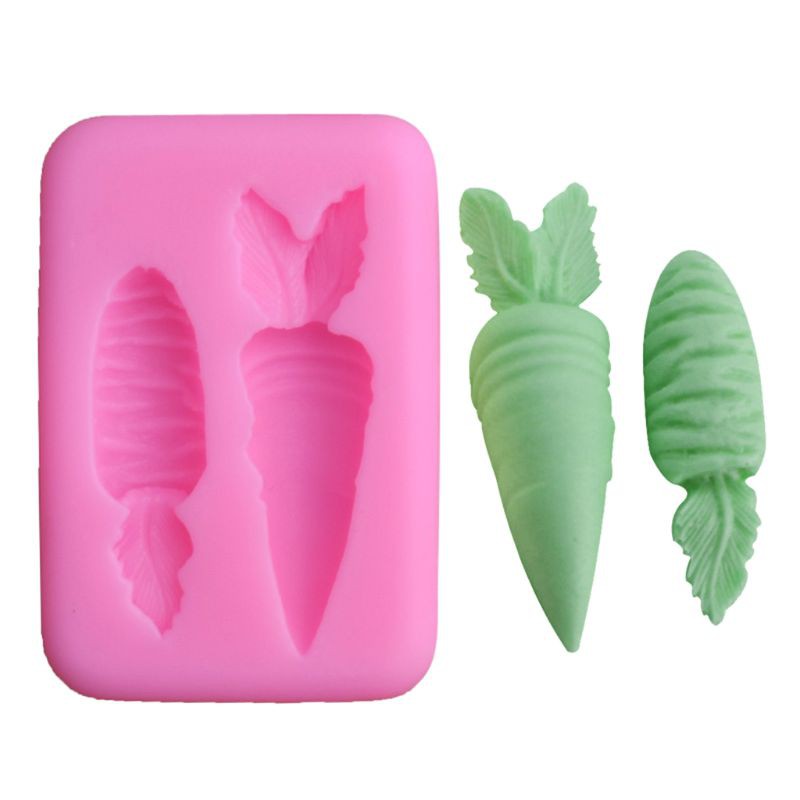 Khuôn Silicone Nhấn Bánh Hình Củ Cà Rốt 3d