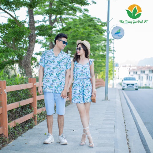 Bộ jumpsuit đồ bay nữ Việt Thắng chất lanh mặc đi biển mùa hè B02.2111
