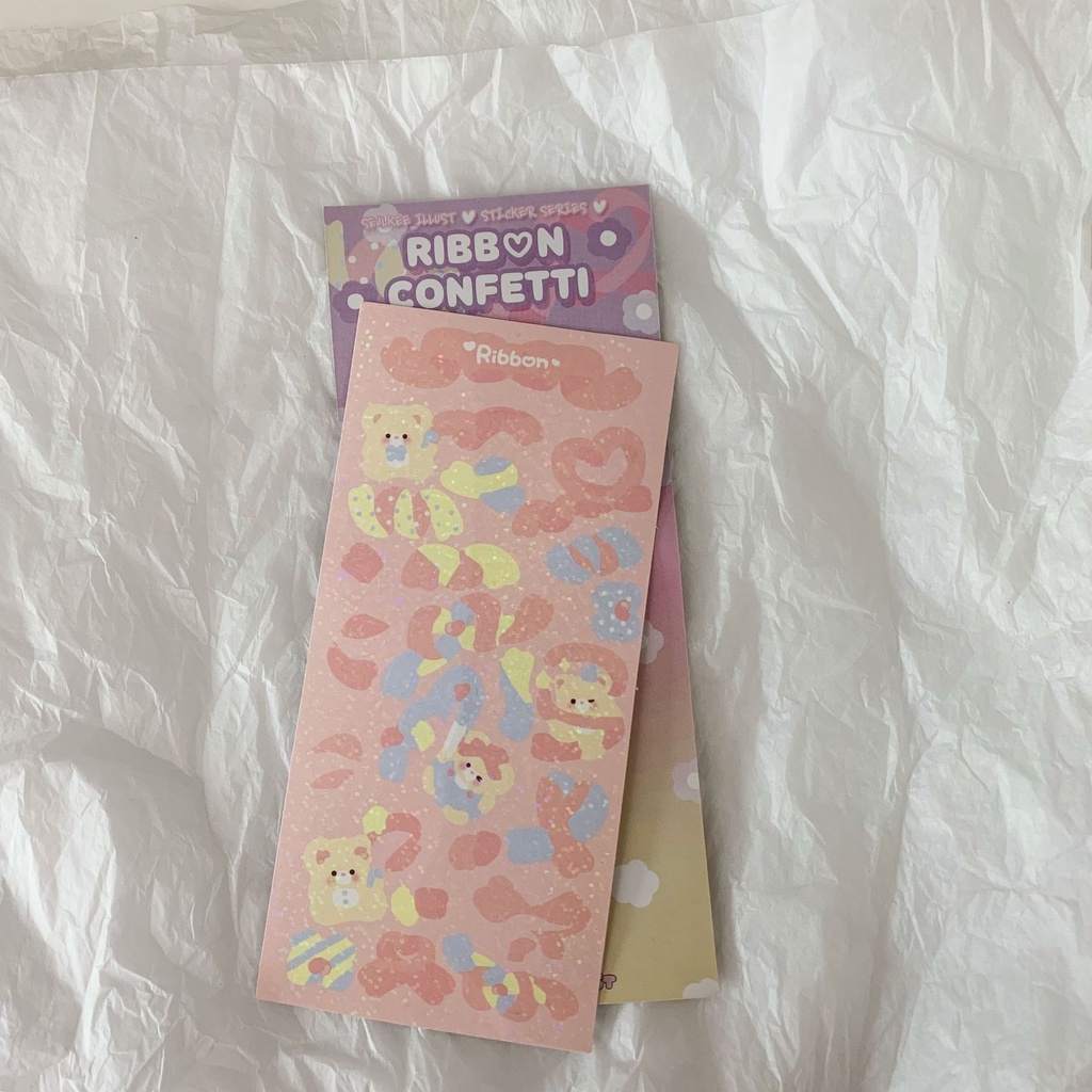 Nhãn dán hình gấu/ bánh laser dễ thương trang trí nhật ký/ album