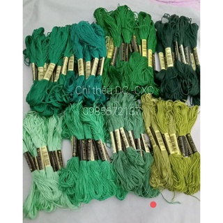 Chỉ thêu cotton DC-CXC - tông mầu xanh