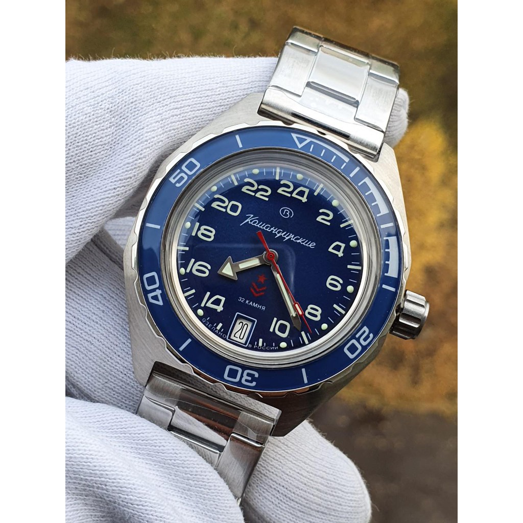 Đồng hồ Nga Vostok komandirskie chống nước tốt 650547. Đồng hồ nam Vostok máy cơ tự động, size mặt 42 chống nước 20ATM