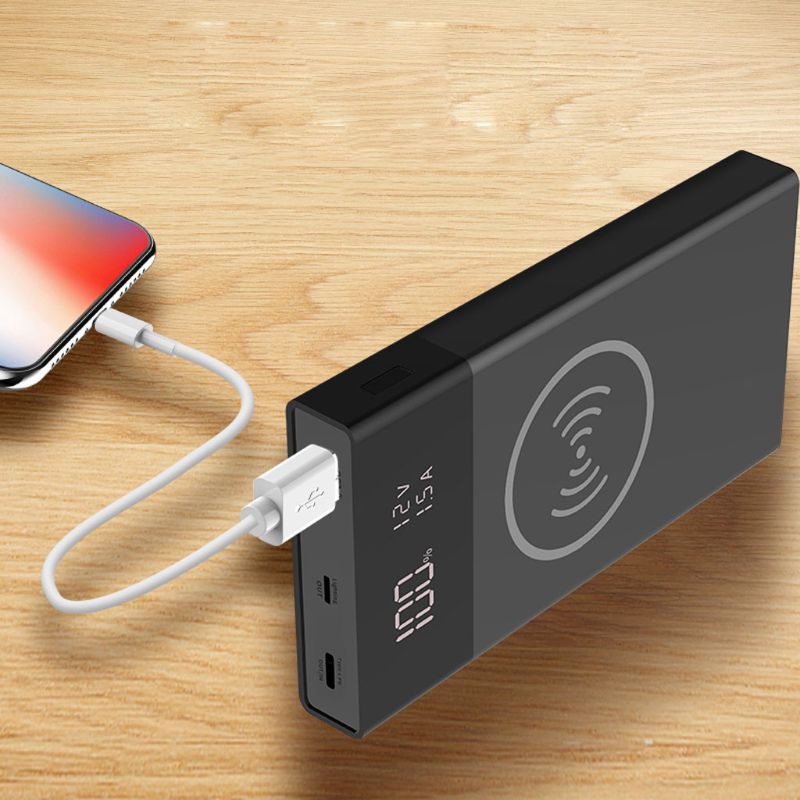 Hộp Sạc Không Dây Qi QC3.0 USB Type C PD Cho IOR 6x 18650 DIY 6x 18650