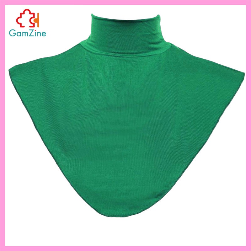 Áo cổ lọ giả hai lớp màu xanh lá cây cho nữ