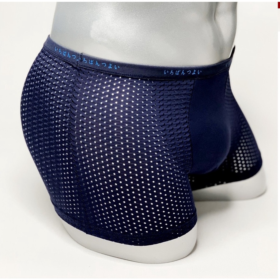 Quần lót nam thông hơi thoáng mát dạng lưới, quần boxer kháng khuẩn co dãn 4 chiều chất vải cotton Hộp 4 cái Angola