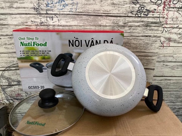Nồi canh Vân đá chống dính GREENCOOK 20cm