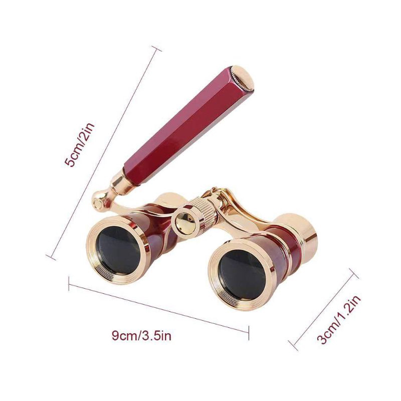 Mini Protable Vintage Glasses Binocular Telescope with Handle Fashion Elegant