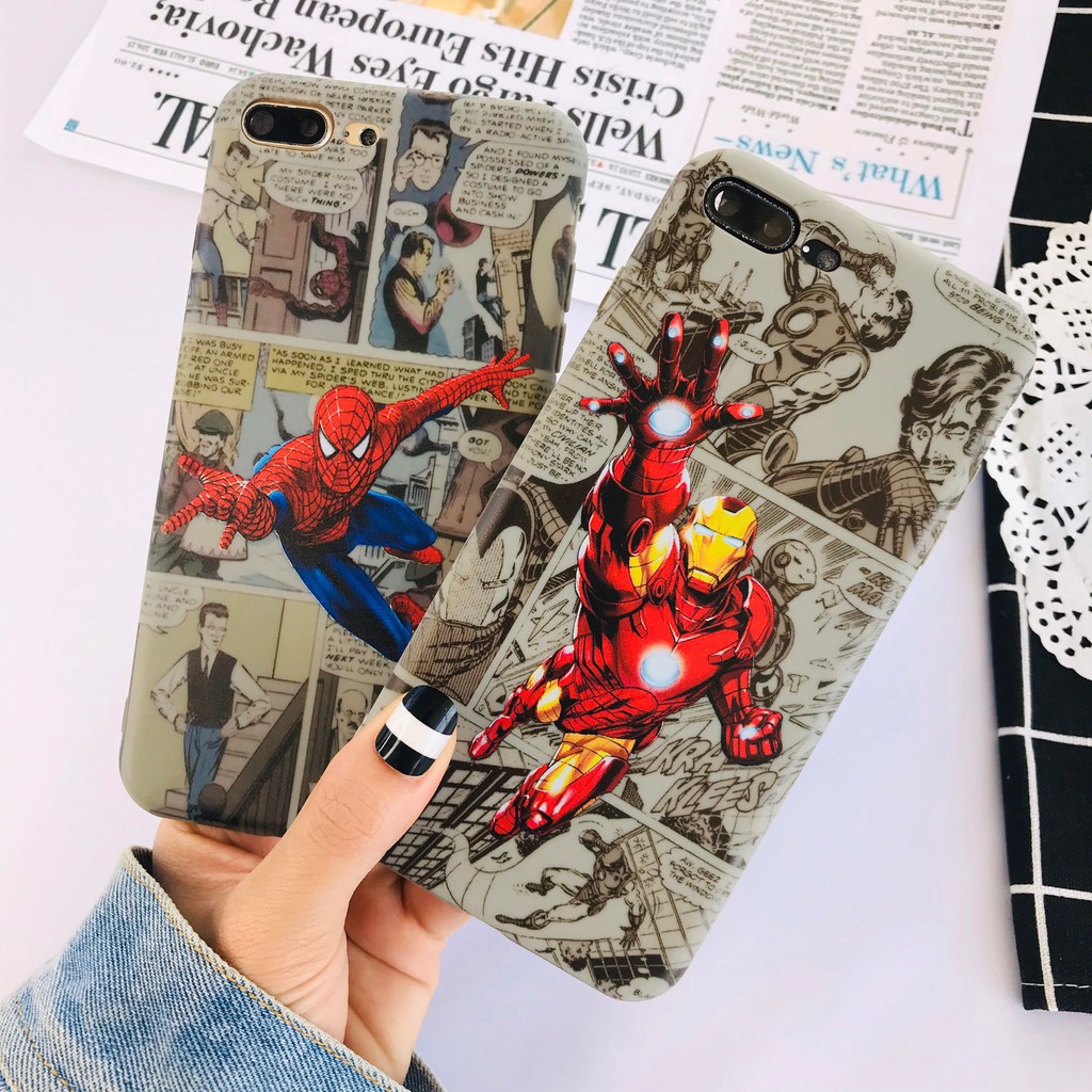 Ốp Lưng Iphone Silicon dẻo bảo vệ máy tốt Comic Marvel - S229