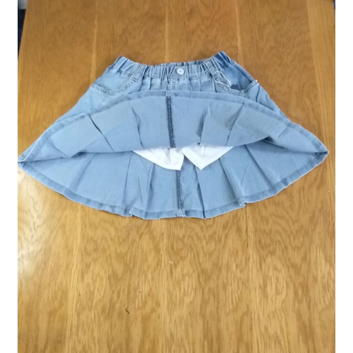 Chân váy jeans xếp ly liền quần chip đùi size đại 25-48kg