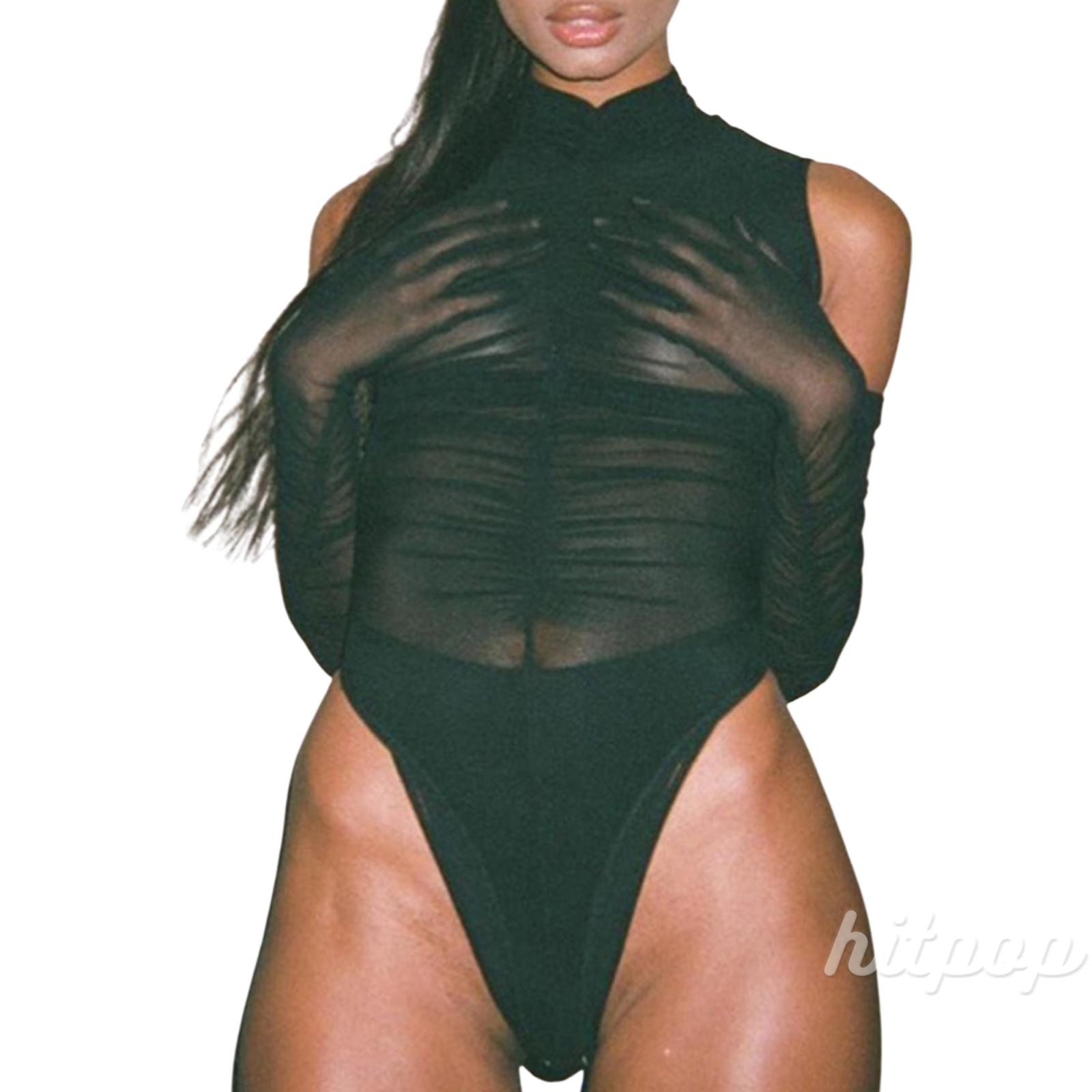 Áo Liền Quần Dài Tay Xuyên Thấu Gợi Cảm Cho Nữ