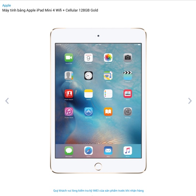 Ipad mini 4 128 G màu vàng mua tại Nhật free sim, bảo hành toàn cầu 1 năm! Có fix