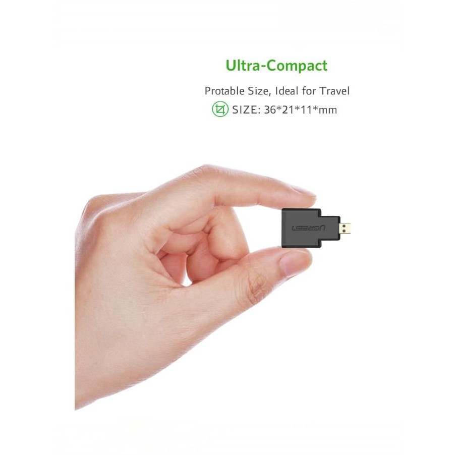 Đầu chuyển đổi micro HDMI male to hdmi female - UGREEN 20106 - (màu đen)