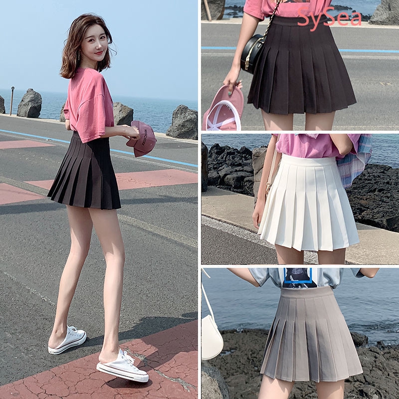 Chân Váy Xếp Ly Lưng Cao Phong Cách Hàn Quốc Xinh Xắn Cho Nữ