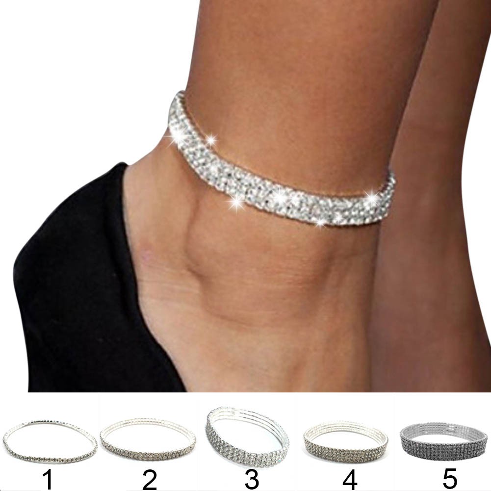 Vòng đeo cổ chân nhiều lớp đính đá thời trang cho nữ | BigBuy360 - bigbuy360.vn