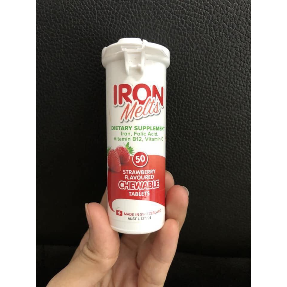 Viên Ngậm Bổ Sung Sắt Iron Melts 50 Viên ÚC