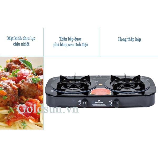 Bếp gas đôi để bàn Goldsun công nghệ NHẬT 860GE - LCTQ