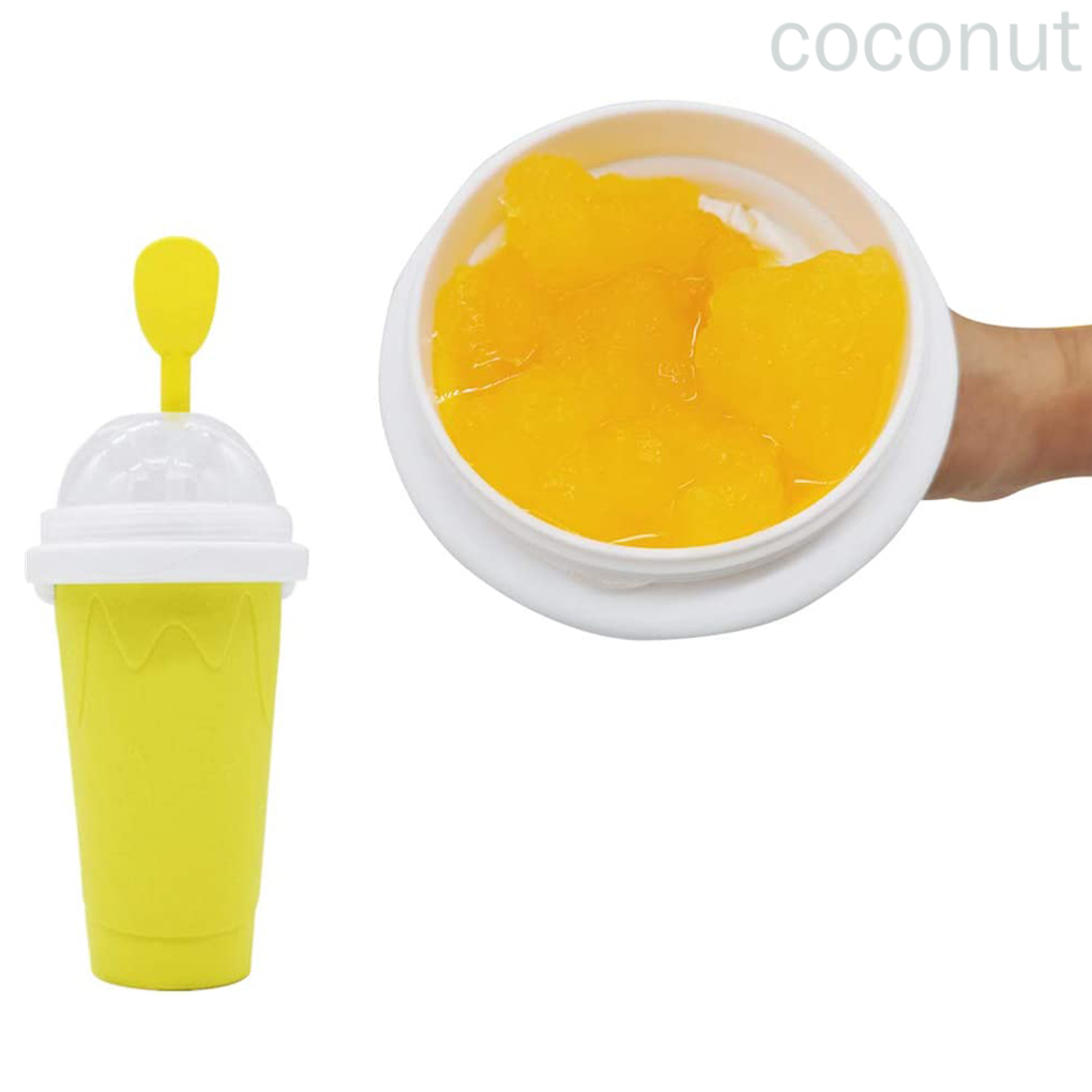 Ly silicon thiết kế có gắn thìa làm sinh tố kem tuyết/smoothie/kem/đá bào DIY