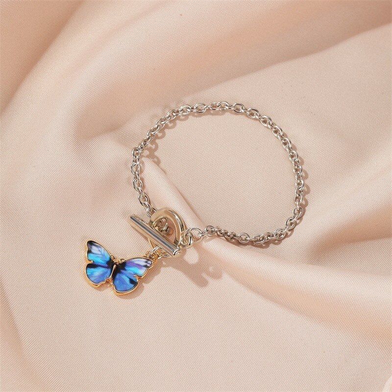 BUTTERFLY vòng cổ Mặt Hình Bướm Đính Đá Phong Cách Vintage Cho Nữ