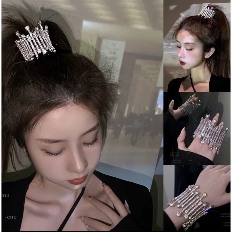 Trâm cài tóc & vòng tay pha Lê 2 in 1 , phụ kiện trang sức Hari korea accessories