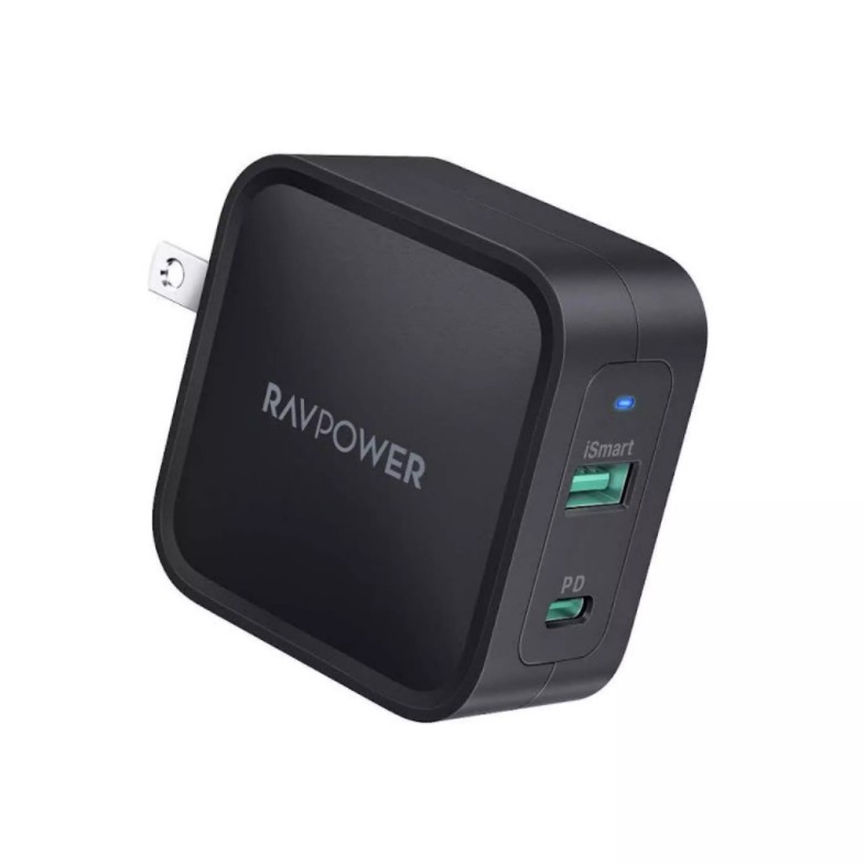 Củ Sạc Nhanh GaN 65W RavPower PD 2 cổng (USB + C) RP-CPCN002 cho IP 6 7 8 Plus 10 11 12 Pro max x xs