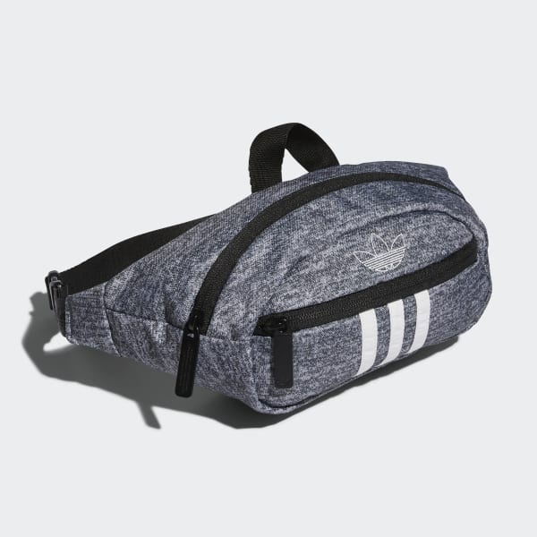 Túi đeo hông 3 sọc Adidas vải Denim, màu xám, mã CM3827