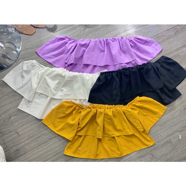 Áo bẹt trễ vai croptop tầng kiểu ôm bigsize siêu xinh VANSISA CT042