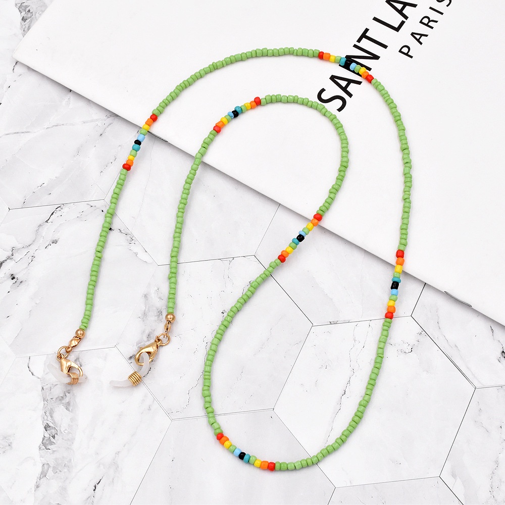 Dây Đeo Mắt Kính Xỏ Hạt Millet Màu Sắc Cầu Vồng Chống Mất