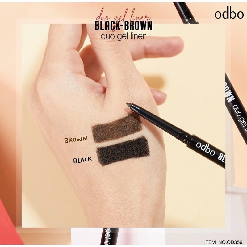 Chì kẻ mí trong ngoài 2 đầu nâu đen Odbo chống nước bền màu tiện lợi OD359