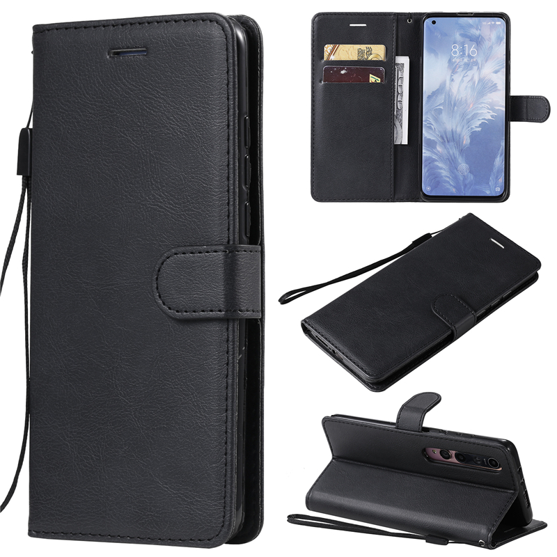 Leather Case Redmi K20 Pro Note 7 6 Pro Xiaomi 9SE 8 Lite Simple Solid Color Black Red Flip Card Slot Wallet Cover Case