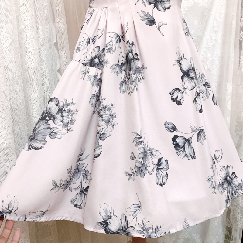 Đầm voan Nhật Coco Deal in hoa tím💜