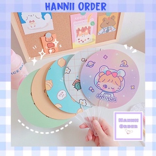 Quạt nhựa tròn cầm tay hình siêu cute 2021