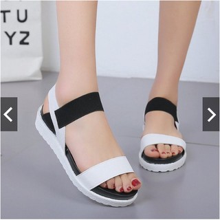 dép Nữ Quai Ngang Hai Màu ĐEN – TRẮNG Đế Cao Su Đúc Siêu Nhẹ Siêu Êm