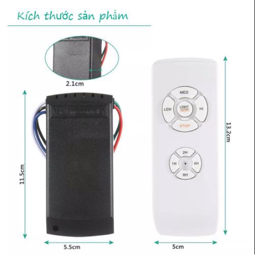Bộ mạch điều khiển quạt trần từ xa - Remote điều khiển từ xa cho quạt trần, quạt đèn trần
