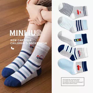 Set 5 đôi tất cao cổ dành cho mùa thu - đông sắc màu đơn giản/tất trẻ em/tất cho bé/tất bé trai/tất bé gái