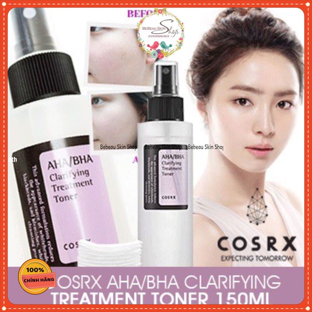 Nước hoa hồng giảm mụn COSRX AHA BHA COSRX TONER Clarifying Treatment