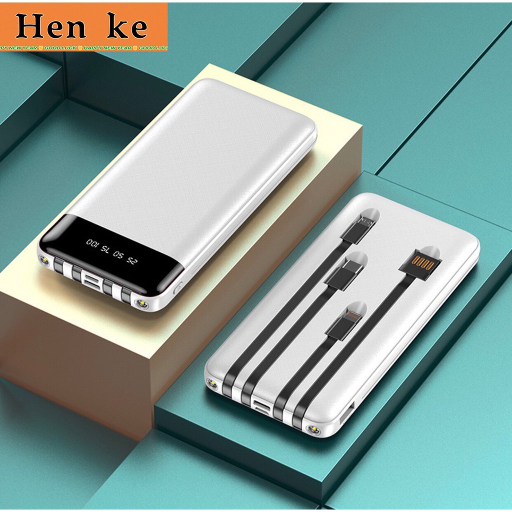 Sạc dự phòng tích hợp màn hình Led Dung Lượng 10000MAH sạc không dây tiện dụng kèm đèn pin dung lương thật